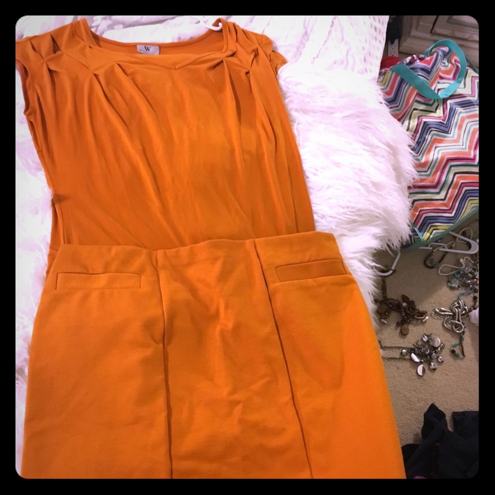 Worthington Burnt Orange Blouse and Skirt
